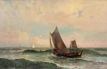Arvid Ahlberg, At sea.