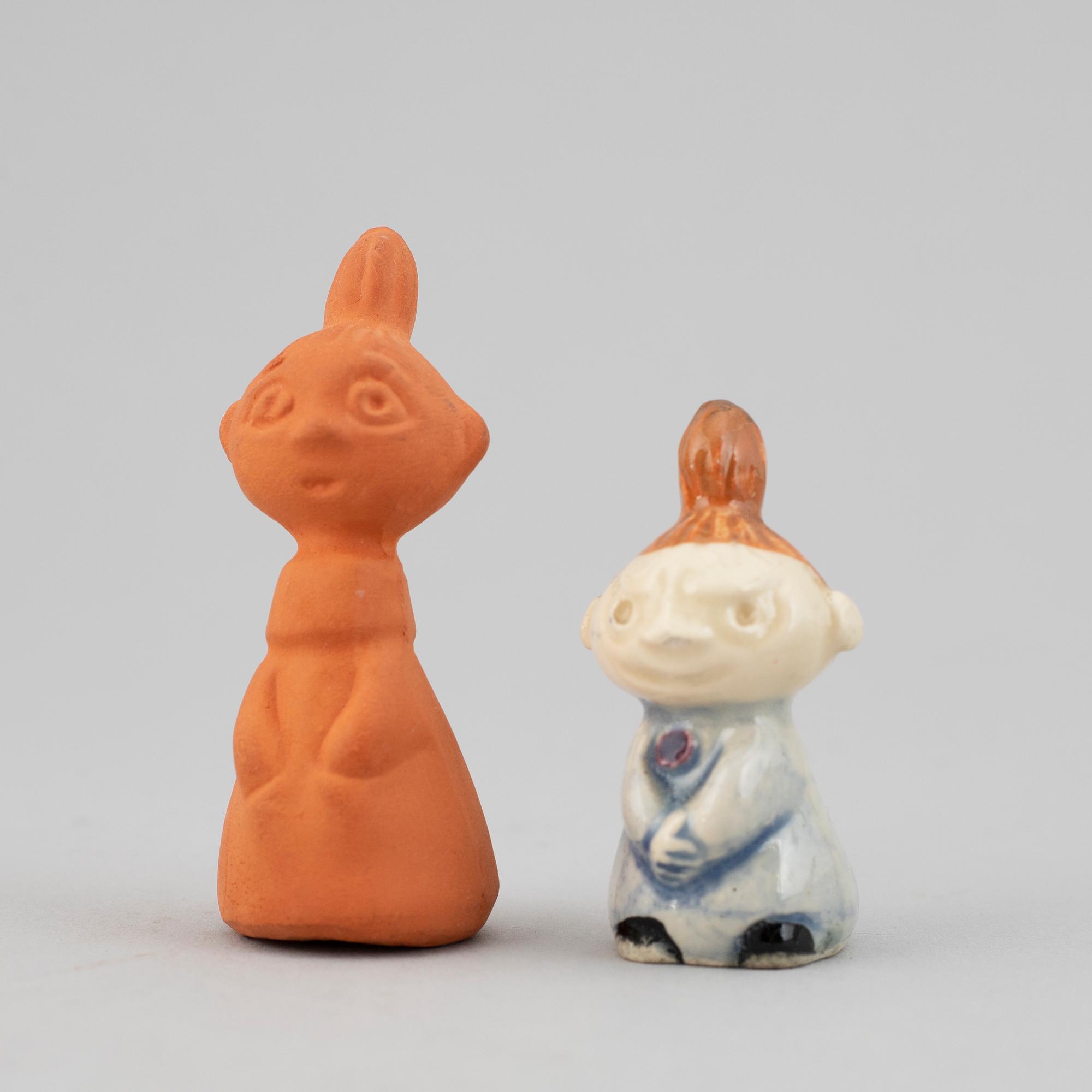 SIGNE HAMMARSTEN-JANSSON samt LEO TYKKYLÄINEN,, figuriner, 8 st, Mumin, keramik, Arabia, Finland, 1950-tal.
