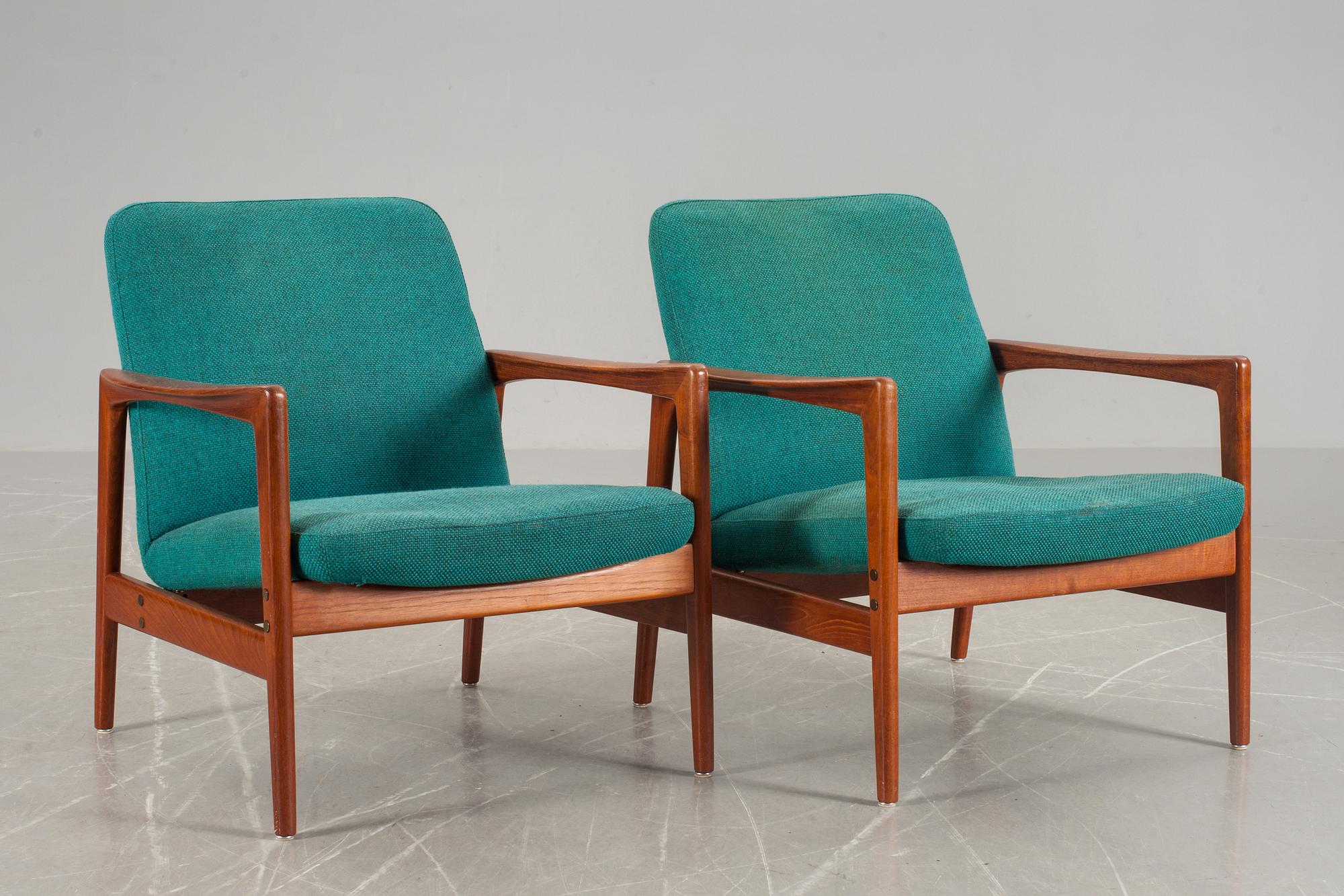 FÅTÖLJER, ett par, DUX, Bra Bohag, Ljungs Industrier, märkta, 1950-tal.
