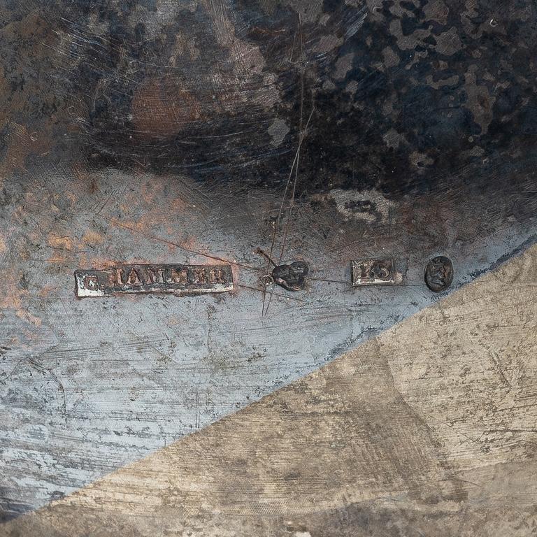 A Swedish silver coffee pot, mark of Christian Hammer, Stockholm 1856.