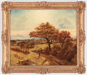 OKÄND KONSTNÄR, olja på duk, 1800-tal. Sign H Enson.