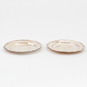 A pair of Danish silver plates, Fritz S Heimburger, Assay Master mark of  CF Heise, 1931.