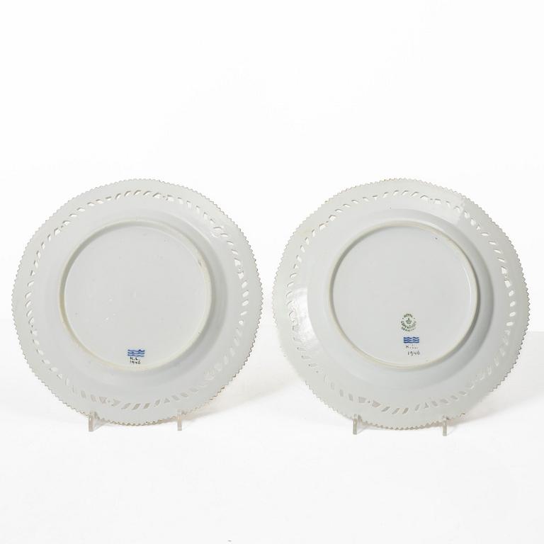 Royal Copenhagen, tallrikar, 6 stycken, Hausmalerei, Royal Copenhagen, Danmark.