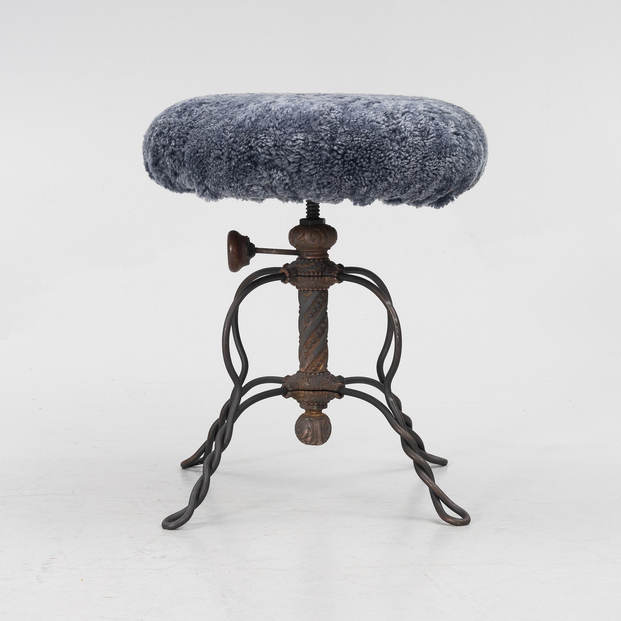 Stool, marked Davis Chair Co, Marysville Ohio, early 20th century.