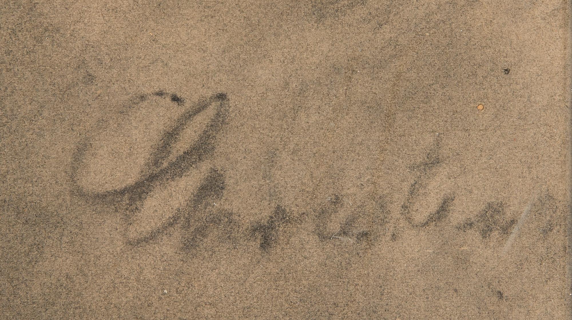 POUL S. CHRISTIANSEN, kolteckningar, 2 st, den ena signerad, daterade 1881 och 1885.