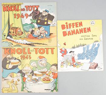 SERIETIDNINGAR, 6 st. Biffen & Bananen, Nalle, Knoll och Tott.