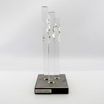 Jan Johansson, sculpture "Metropolis 1" signed and numbered 1/200, Orrefors 1973.