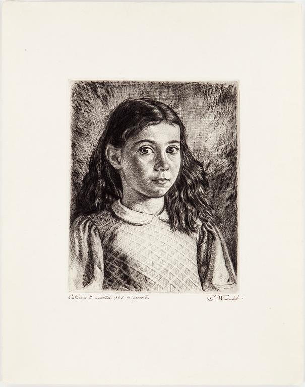 EDUARD WIIRALT, drypoint, signed E.Wiiralt, dated 1948 and numbered "artist's proof" III with indian ink.