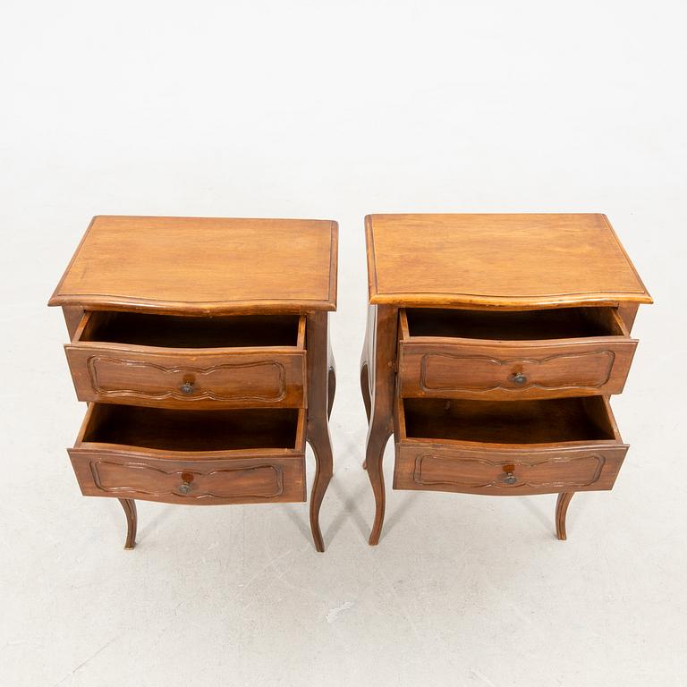 Bedside tables, a pair from the first half of the 20th century.