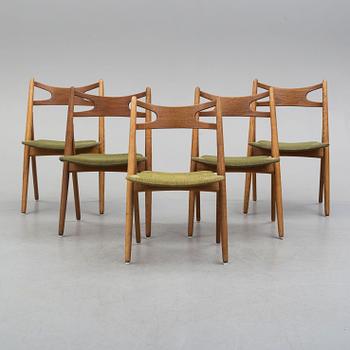 HANS J WEGNER, stolar, 5 stycken, modell CH-29, Carl Hansen & Son, Odense, Danmark, 1900-talets mitt.