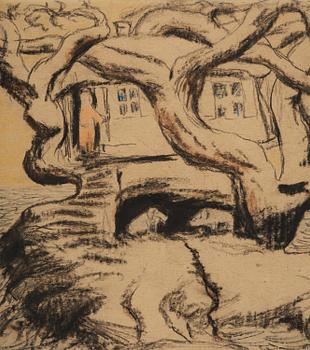 Carl Fredrik Hill, Treehouse with figure and animal.