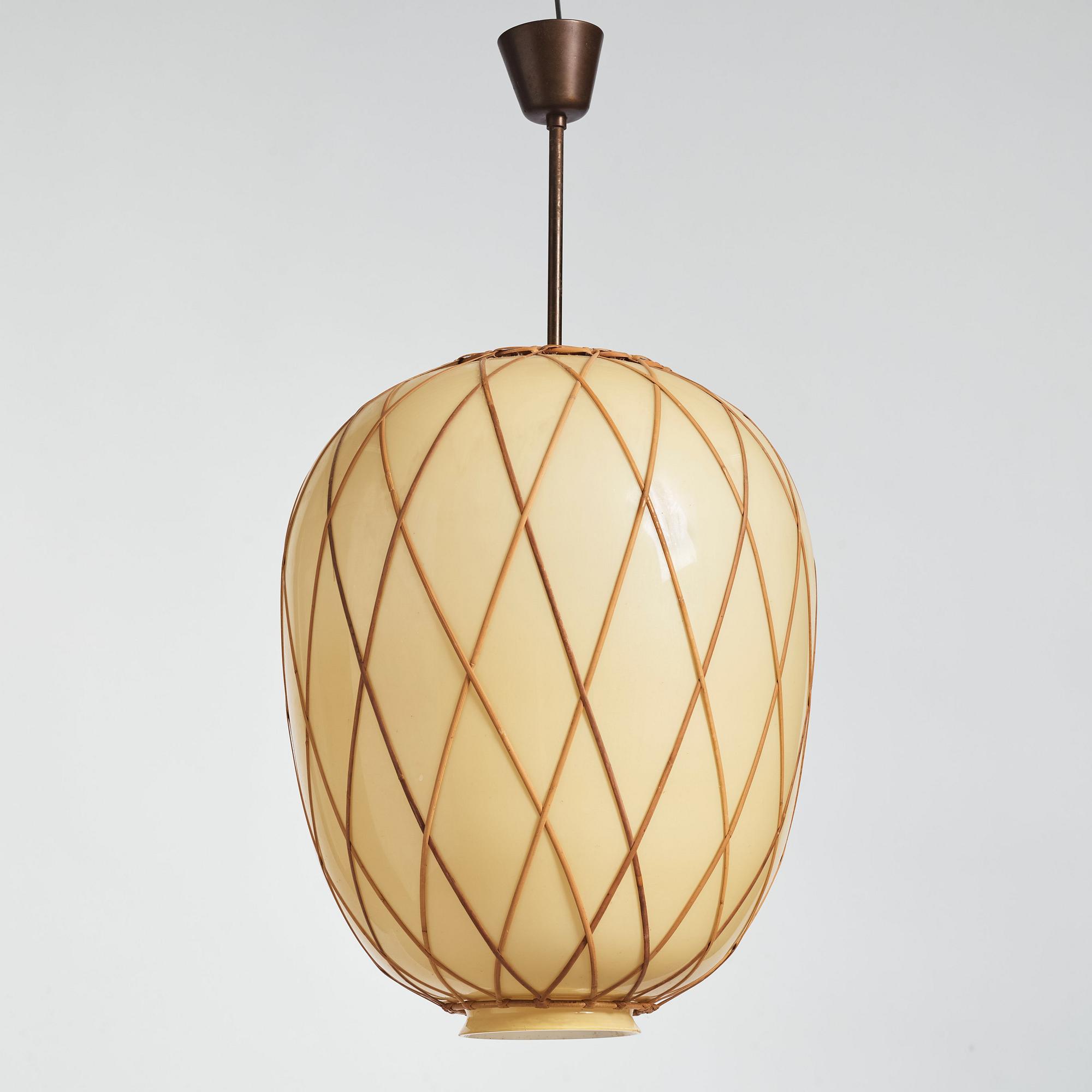 Harald Notini, taklampa, "modell 11555" Arvid Böhlmarks Lampfabrik, Stockholm 1940-tal.