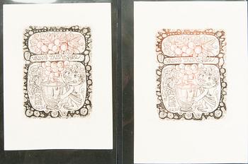 Silvi Väljal, ex-libris etchings, 131 pcs.