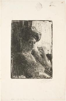 Anders Zorn · ANDERS ZORN, etching, 1905, signed with pencil.