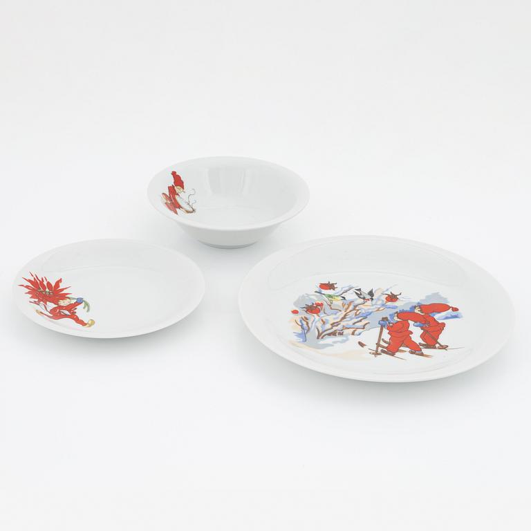 Aina Stenberg, servis, 24 delar, porslin, "Tomtejul", Rörstrand.