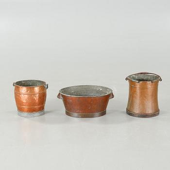 Three 19th century copper objects.