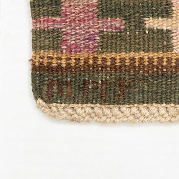 Märta Måås-Fjetterström, a textile, "Blekingerosen", rölakan, Ca 75 x 59 cm, signed MMF.