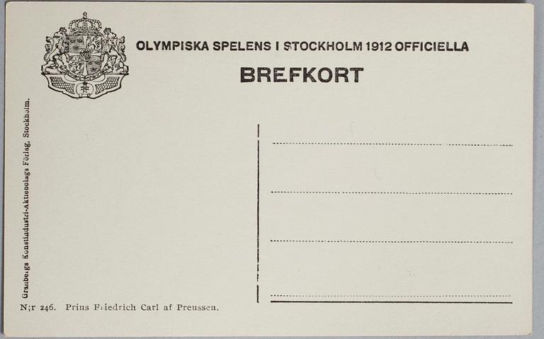 POSTKORT, Olympiska spelen, Stockholm 1912, Granbergs Konstindustri-Aktiebolags Förlag. Ca 54 st.