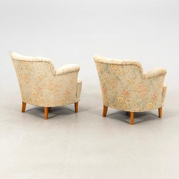 Armchairs, a pair from the 1940s.