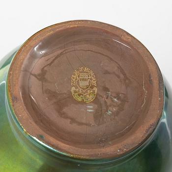 Two earthenware vases, Zsolnay, Hungary.