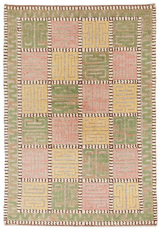 Märta Måås-Fjetterström, A CARPET, "Ursula", knotted pile in relief, ca 246 x 165,5 cm, signed AB MMF.