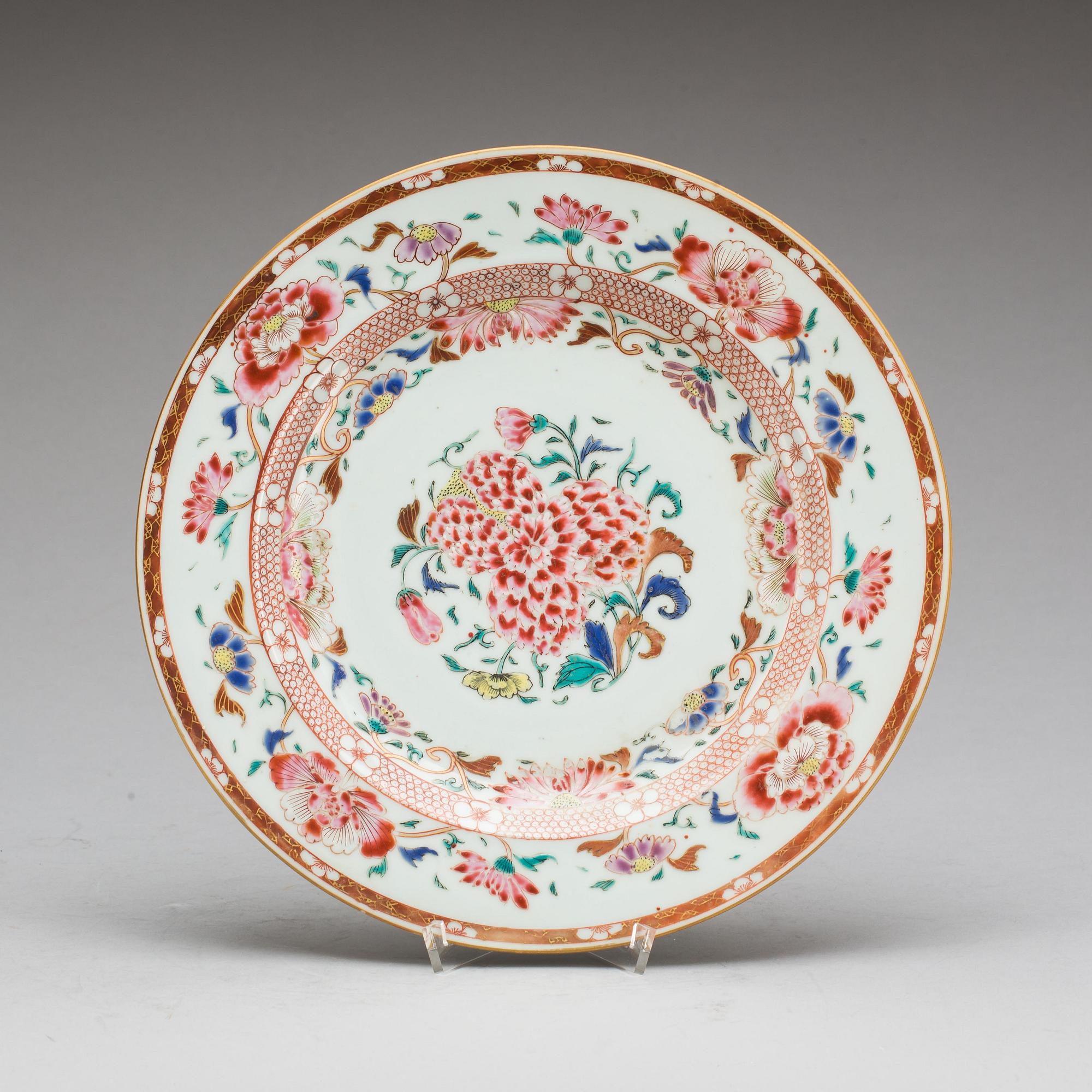 FAT, porslin, famille rose,  Kina, Qianlong (1736-95).