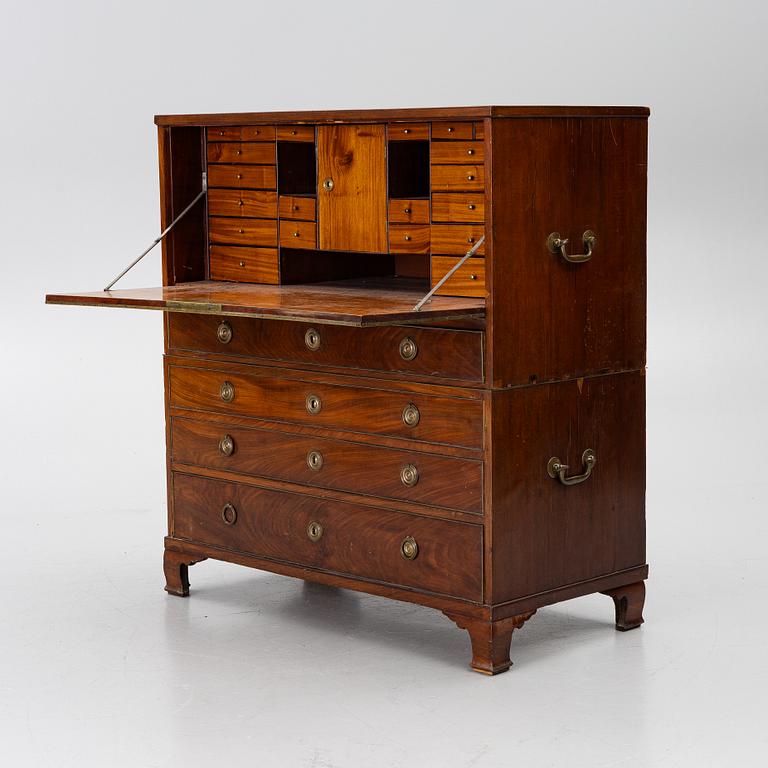 A late Gustavian mahogany secretaire by L. Almgren (master in Stockholm 1771-95).