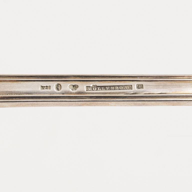 A Swedish Silver Soup Ladle, mark of Gustaf Möllenborg, Stockholm 1852.