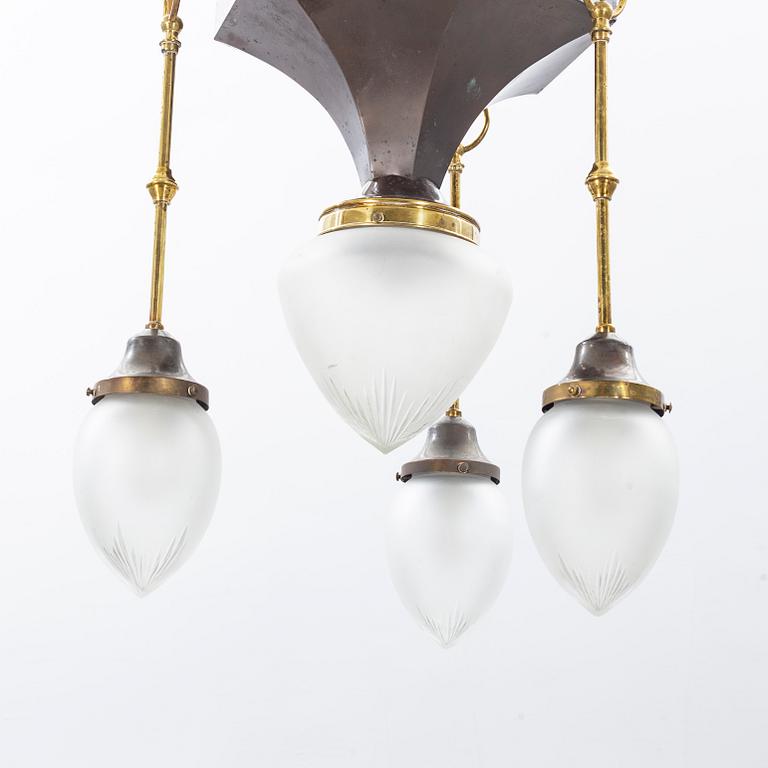 Taklampa, jugendstil, 1900-talets mitt.