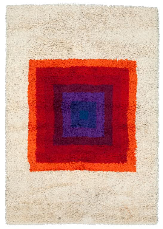 MATTA. "Square, Multi colour". Maskingjord rya. 199,5 x 137 cm. Komponerad av Verner Panton.