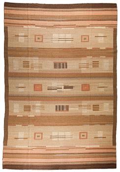 Laila Karttunen, karvalankamatto, Aaltosen Mattokutomo, Kiikka 1930-luku. Noin 300 x 200 cm.