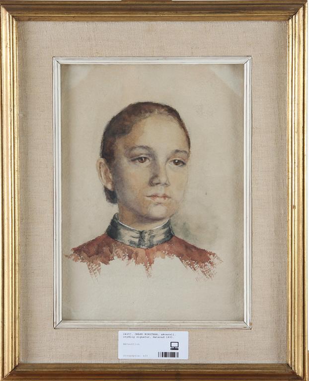 OKÄND KONSTNÄR, akvarell, otydlig signatur, daterad 1895.