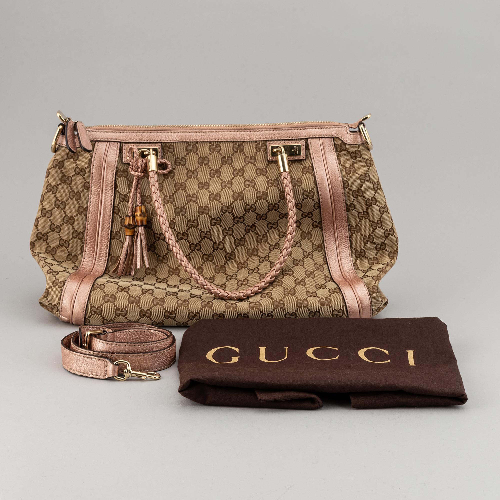 Gucci, a monogram canvas bag.