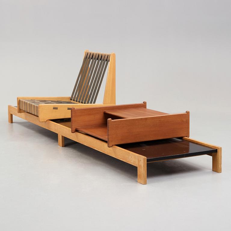 A Torsten Johansson bench with a chair and a table, A.J Iversen, Danmark 1953.