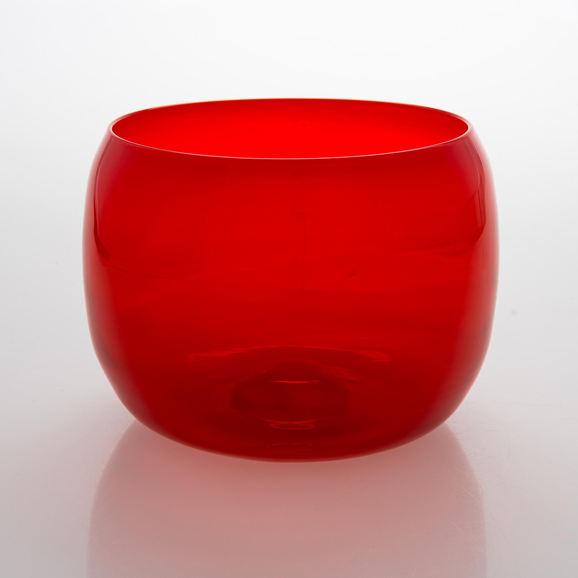 Kaj Franck, skål, "Rosso" signerad Kaj Franck Nuutajärvi Notsjö.