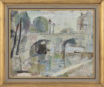 Bengt Lindström, olja på duk/papp-pannå, signerad och daterad Paris -47.