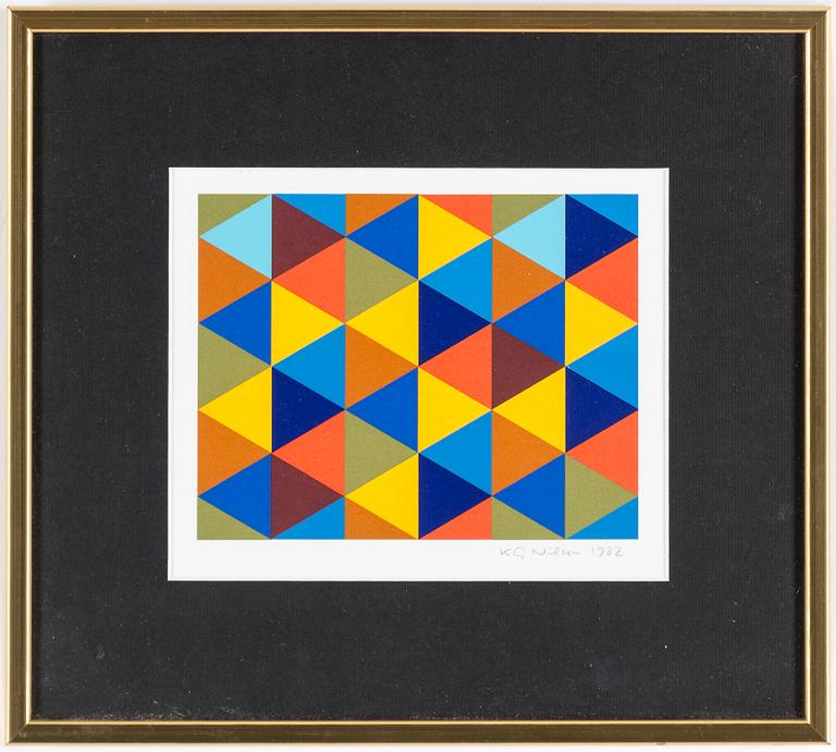 KG NILSON, a litograph in colors, signed and dated 1982.