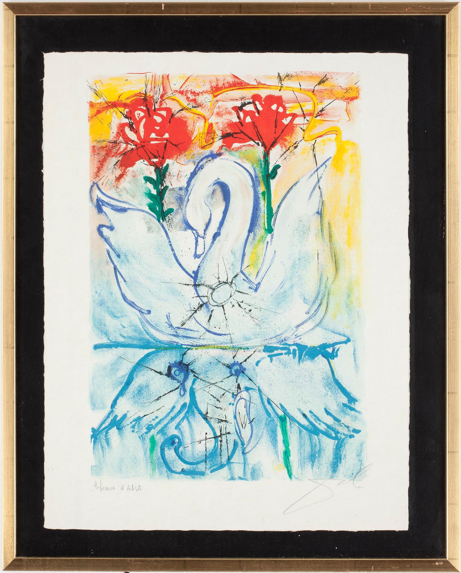 SALVADOR DALÍ, färglitografi. Sign, Epreuve d'Artiste.