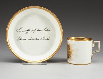 A Vienna cup and saucer, ca 1800.