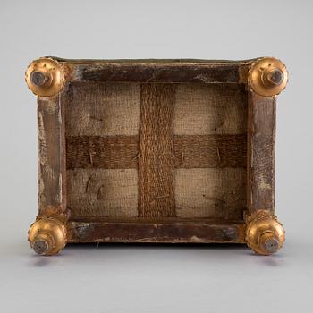 A gilded gustavian footstool late 18th century.