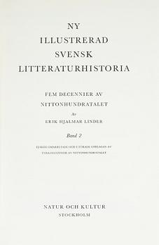 BOKPARTI OM SVENSL LITTERATURHISTORIA, 13 vol, bla Den svenska litteraturen, I-IV, Lönnroth o Delblanc, 1987-89.