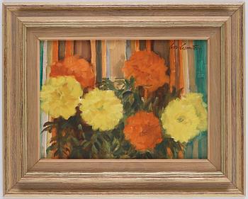 Lotte Laserstein, Still life with marigolds.