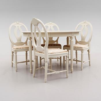 MATGRUPP, 5 delar, gustaviansk stil, 1900-talets andra hälft.