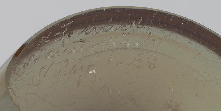KAJ FRANCK, konstglas, 3 delar, sign. K. Franck Notsjö samt   Iittala, 1900-talets mitt.