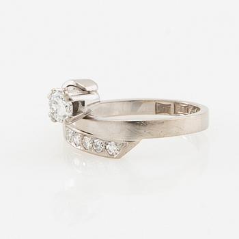 Bo Cedstam, Ring 18K vitguld med diamanter, Stockholm 1975.