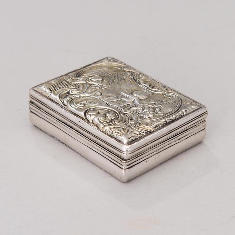 A FINNISH SILVER SNUFFBOX, Jacob Person Lang, Brahestad 1780.