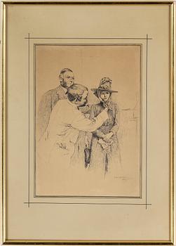 CARL LARSSON, tusch på papper, signerad Carl Larsson och daterad 1884.