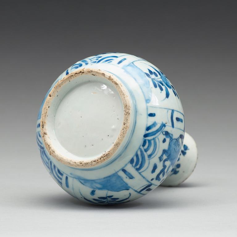 A blue and white kendi, Ming dynasty, Wanli (1572-1620).