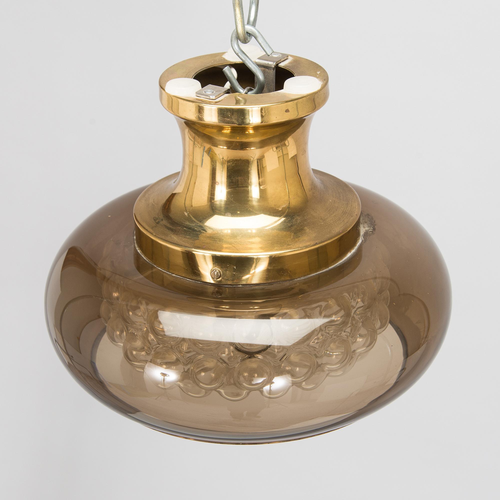 Carl Fagerlund, taklampa, "Bubblan", Orrefors sent 1900-tal.