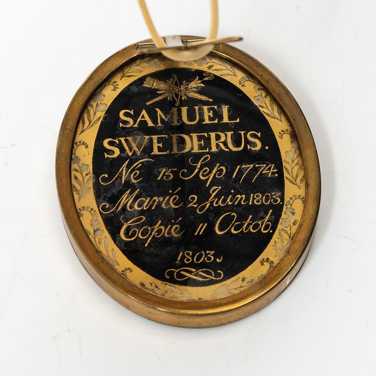 Siluettporträtt, två stycken, omkring år 1800, Sengustavianska.